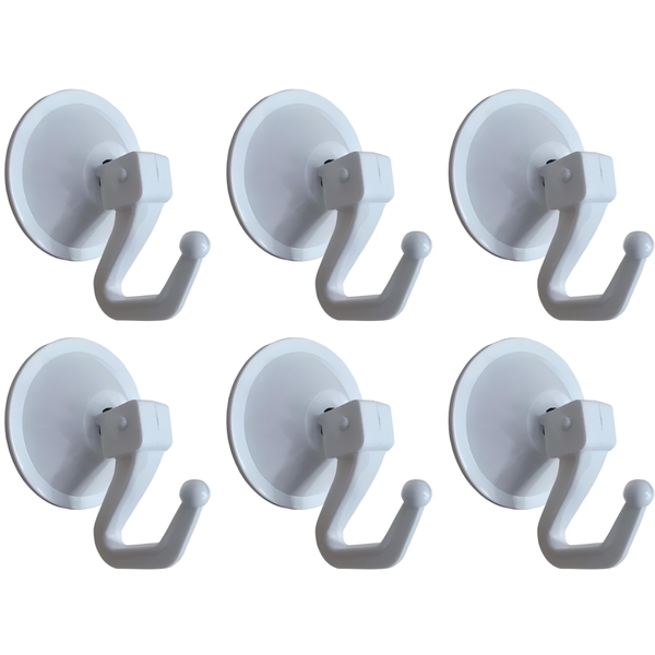 Cabide De Pressão Com Ventosa Branco | Kaztec | Kit 06 Un